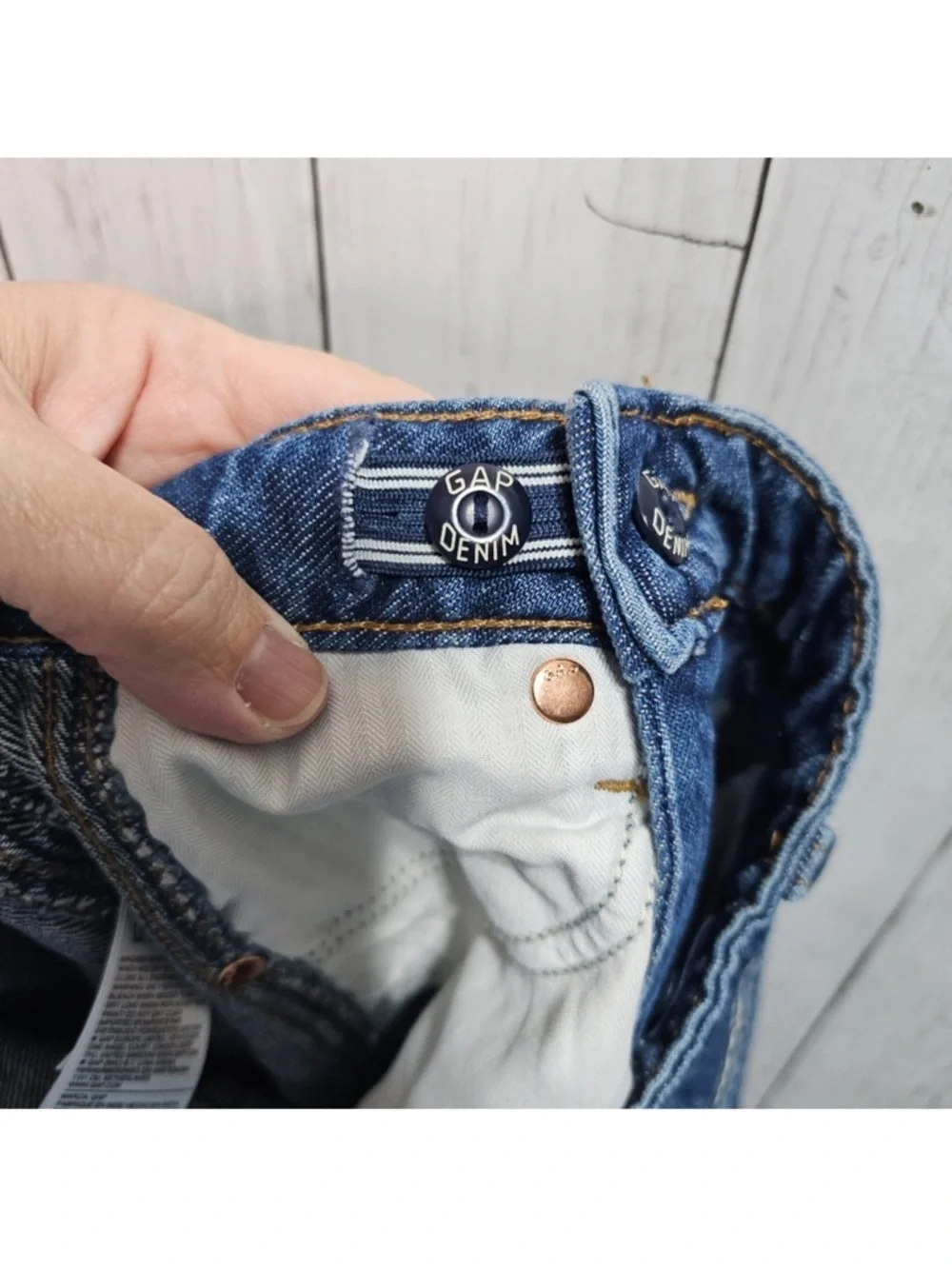 Gap Kids Girls Horseshoe Barrel Leg Blue 100% Cotton Denim Jeans Pockets Size 12